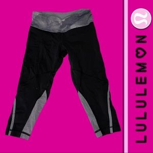 Lululemon black with gray stripe cropped pants 2